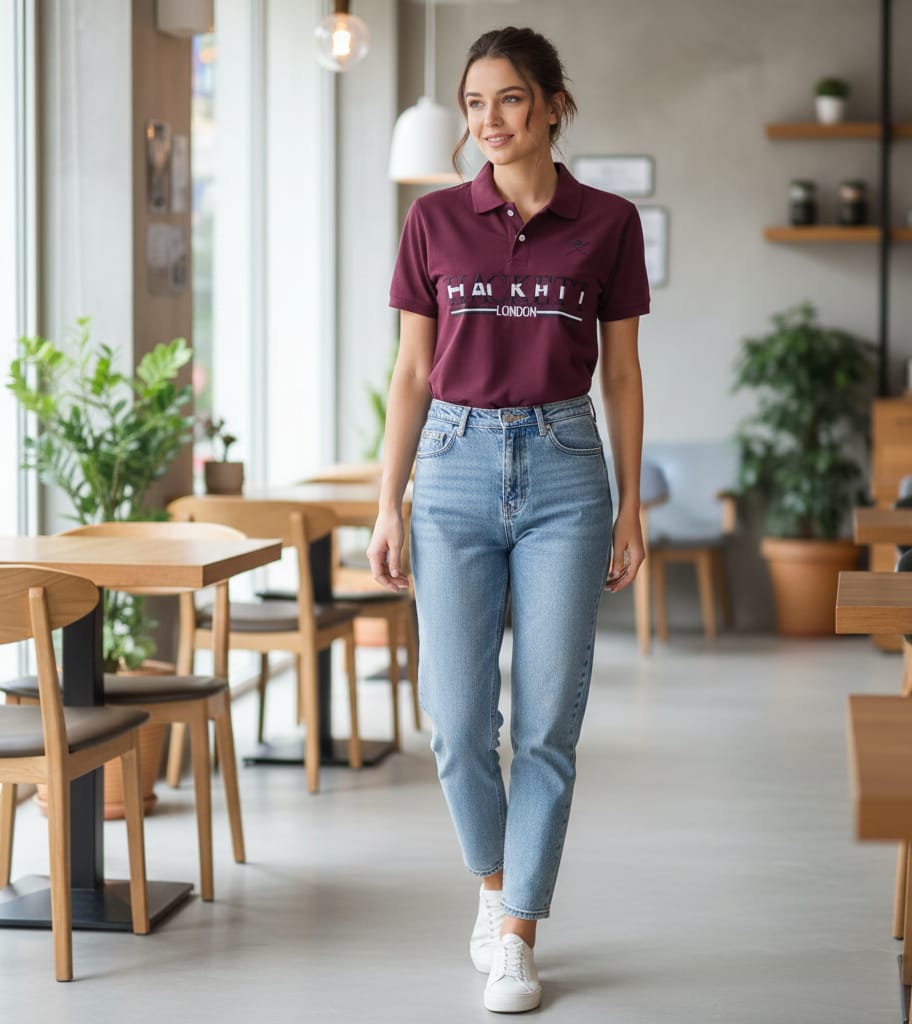 Polo shirt graphic printed