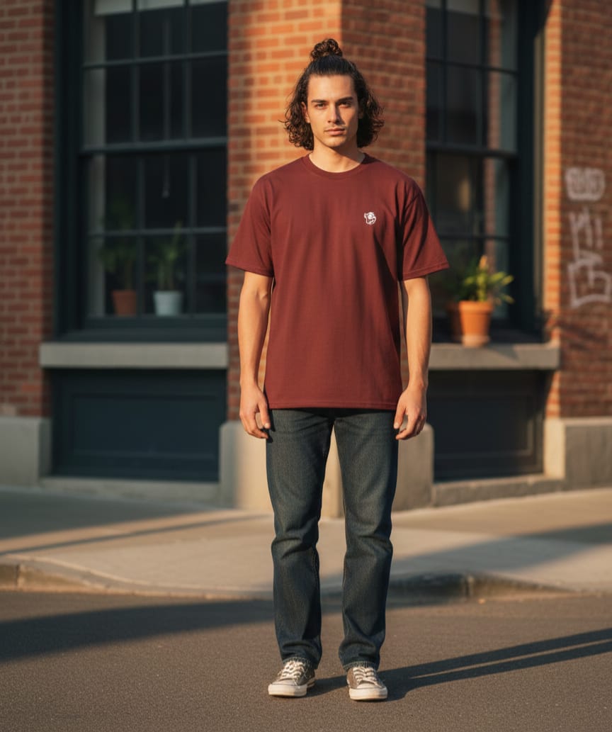 Drop shoulders moon and back printed