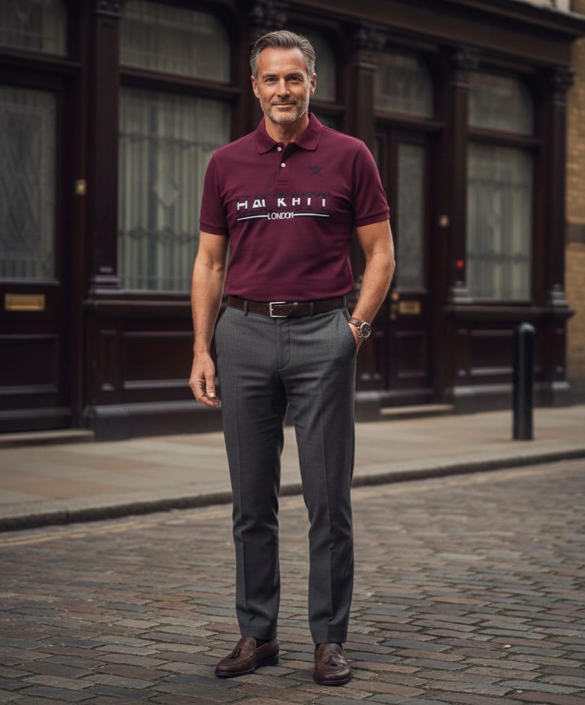 Polo shirt graphic printed