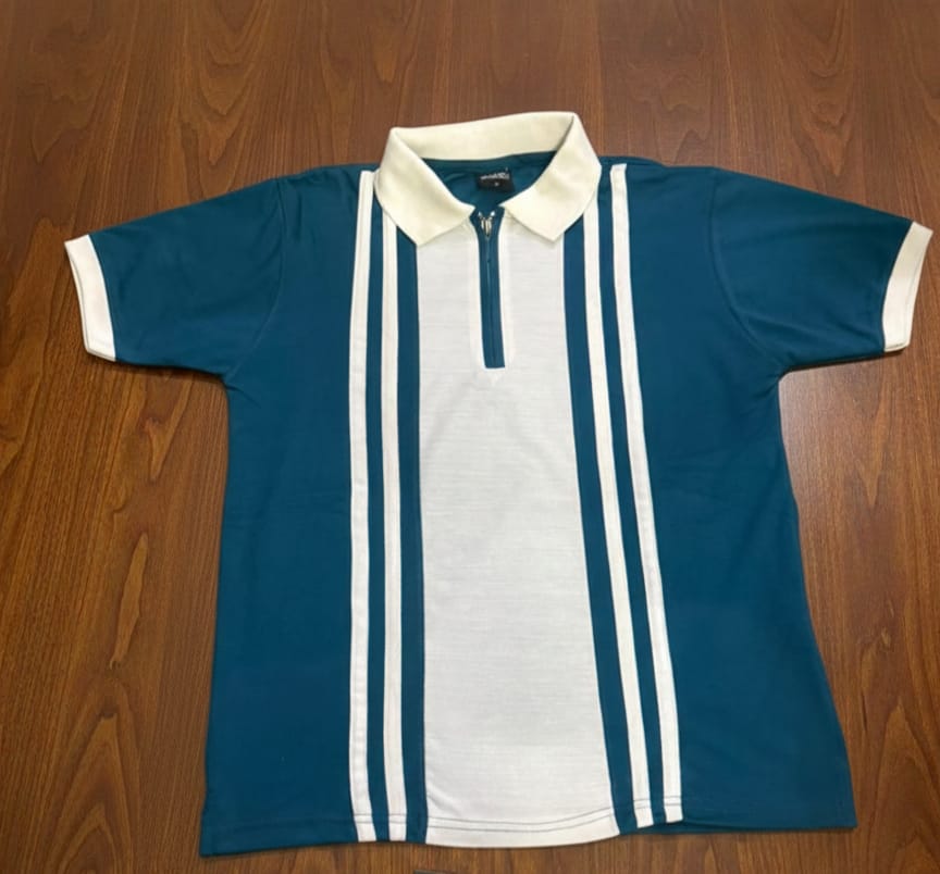Zipper polo blue